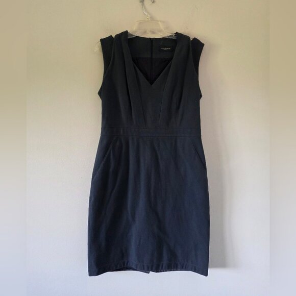 PIAZZA SEMPIONE | Sheath Dress V-neck Slate Gray Sz 12 - Picture 1 of 6